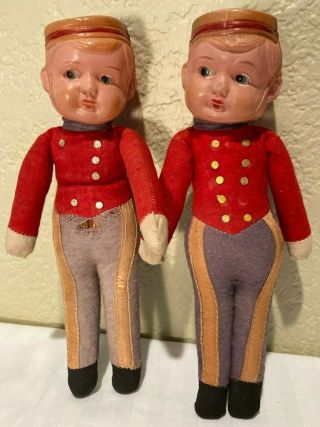Rare Antique Vintage " Red Caps " Bell Boys Or Ushers 1920s - 30s