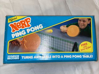 Vintage 1987 Nerf Ping Pong Parker Brothers Tabletop Game W/ Box