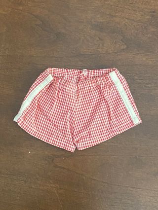 Terri Lee Doll Checked Gingham Red & White Shorts With Tag - Vintage Fits 16” Doll