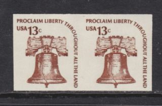 Us Sc 1618b Mnh.  1975 13c Liberty Bell,  Imperf Pair,  Vf
