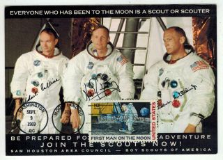 1969 Man On Moon Apollo 11 Space C76 - 173 Boy Scouts Maximum Card Astronauts