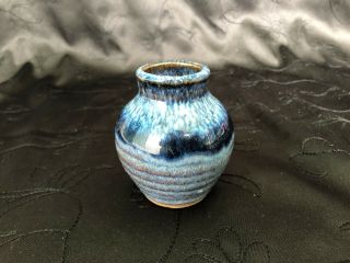 Small Pottery Bud Vase Dip Glaze Alewine Pottery Mini Boho Bohemian 3” Tall
