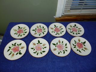 8 Vintage Stangl Pottery Wild Rose Trenton Nj Bread Plates 6 1/4 " Diameter Minty