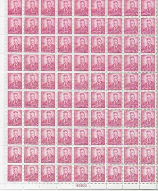 1946 Sheet Of 100 Us 2c Canal Zone Mnh Stamps 138 Roosevelt; Cv $25.  00