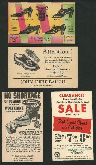 (8) Postal Cards Illustrated Advertising Shoes/repairs: Wolverine,  Enna Jettick