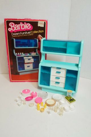 (s) 1978 Barbie Dream Furniture Dining Buffet China Cabinet W/ Box