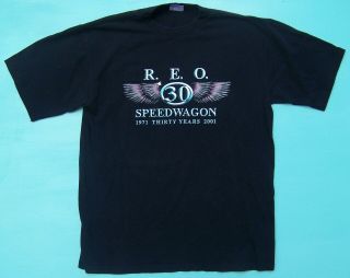 Vtg 2001 R.  E.  O.  Speedwagon Concert Tour Tshirt Large Black Rock Band Arena Reo
