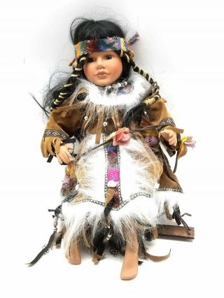Cathay 16in Porcelain Native American Doll