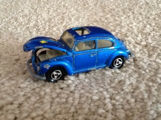 Vintage Majorette No202 Volkswagen Beetle 1302 - 1:60 Model Made In France.  Blue