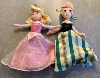 Disney Parks Princess Topsy Turvy Flip 2 In 1 Plush Dolls Anna/elsa Ariel/aurora