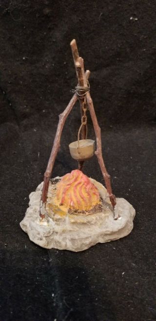Antique Germany German Putz Composition Miniature Toy Camp Fire Campfire