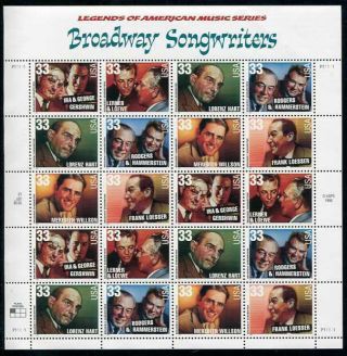 3345 - 50 Broadway Songwriters Nh Full Sheet Legends American Music Series