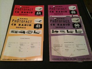 Vintage Sams Photofact Cb Radio Series Service Manuals 44 45 46 & 90 1973 & 1976