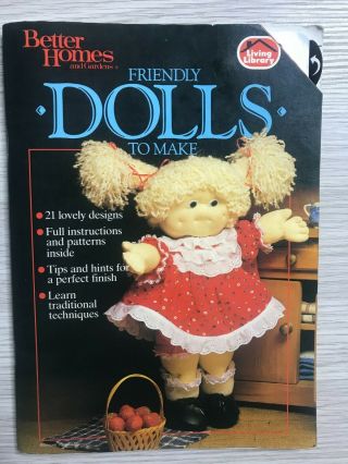 Vintage Better Homes And Gardens Friendly Dolls To Make Craft Book Diy