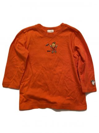 Disney Vintage Winnie The Pooh Halloween Pumpkin Shirt Size 4t Girl Boy