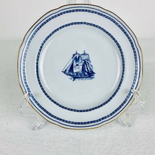 Spode Trade Winds Blue Bread And Butter Plate 6 " - Brig Built In 1820