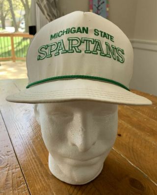Vintage Msu Spartans Michigan State Sparty Snapback Mesh Trucker Hat Cap Usa