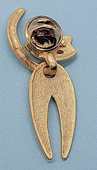 Vintage gold tone JJ Jonette dangle CAT brooch pin 3