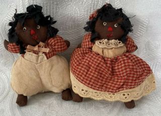 Vintage Aa Black 4 " Raggedy Ann And Andy Cloth Rag Doll