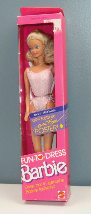 Vintage Barbie Doll Boxed 1988 Fun To Dress 1372