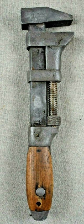 Vintage Antique Bemis & Call Adjustable Monkey Wrench Pipe Wrench12 " Usa B & C