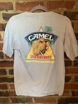 Vintage Camel Gt Racing Single Stitch T Shirt Gray 75th Birthday 1988 Large