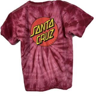 Vintage Santa Cruz Youth Unisex Medium Skateboard Tee T Shirt Pink Tie Dye