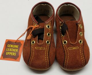 Vintage Klickettes Baby Shoes Size 2 Never Worn Children Leather Usa Rare Estate