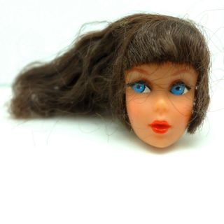 Vintage Brunette Growing Pretty High Color Unretouched Francie Doll Head Only