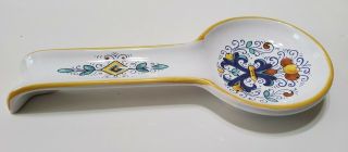 Sur La Table " Deruta " Spoon Rest Hand Crafted Italy 11 " Painted Pears Ceramic