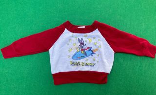 Vintage Warner Bros Baby Toddler Sweatshirt Space Bugs Bunny Rare 80’s