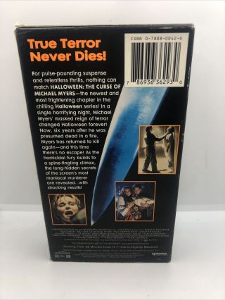 Halloween: The Curse of Michael Myers (VHS,  1996) Vintage Cult Horror 3