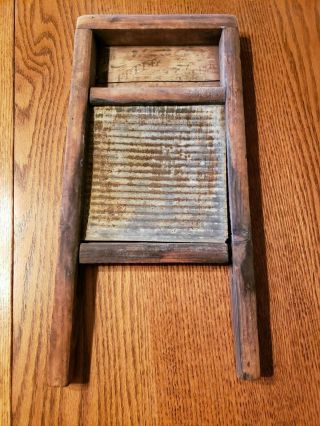 The Little ?.  - Small Wooden Antique Washboard - 14 - 3/4 " X 7 - 1/4 "