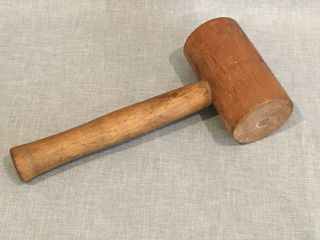 Vintage Antique Primitive Carpenter Wood Mallet Hammer