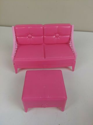 2013 Barbie Dream House Pink Sofa And Ottoman
