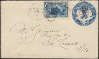 1893 Fort Apache,  Arizona Territory On Columbian Stamped Envelope; Streetcar Rcv