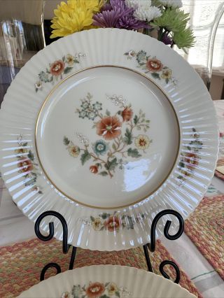 4 Vintage Lenox Temple Blossom Porcelain Dinner Plates 11 "