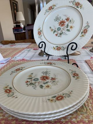 4 VINTAGE Lenox Temple Blossom Porcelain Dinner Plates 11 