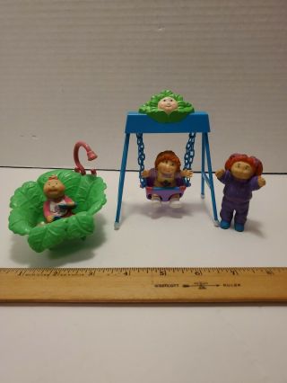 1984 Cabbage Patch Kids Doll Miniature Swing And Seated Doll Vintage Baby Bb28