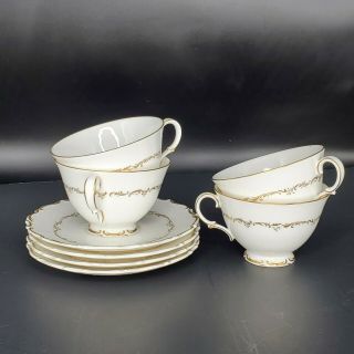 Royal Doulton Richelieu Tea Cup & Saucer Set Of 4