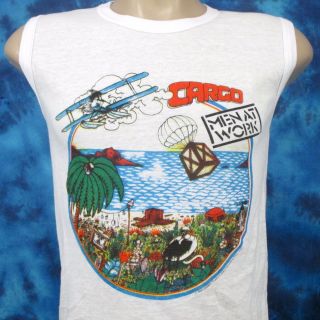 Vintage 1983 Men At Work Cargo Tour Muscle T - Shirt Xxs Rock Concert Thin 80s