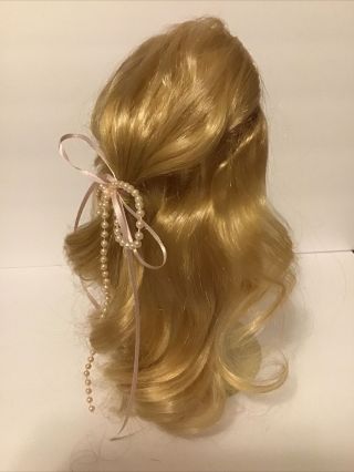 Light Blond Doll Wig Long Hair Measures 9” Around - Blond - (w19)