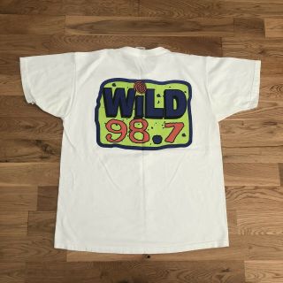 Vintage 90’s Wild 98.  7 Tampa Florida Radio Station Promo Graphic T - Shirt Large