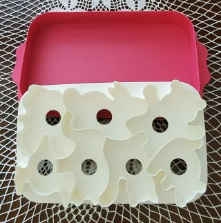 Tupperware Jello Jigglers Mold - 7 Animal Shapes - Vintage - Pink/white - 1992