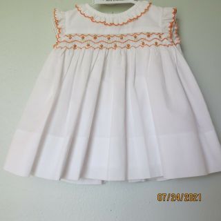 Sarah Louise Smocked Embroidered White Bloomer Dress Set Size 3 Months Reborn
