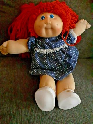 Vintage Cabbage Patch Kid Cpk 16 " 1982 - Ok - Orange Yarn Hair Girl Doll Coleco