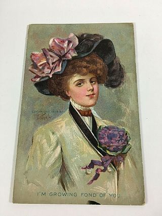 Vintage Postcard Artist Signed Eh Kiefer Lady W/hat " Found Of You " 1908 P1