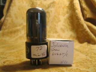 Single Vintage Sylvania 6v6gt/g Smoked Black Glass Tube Jan
