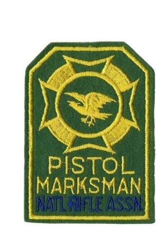 Nra National Rifle Association Pistol Marksman 4 " Felt Patch