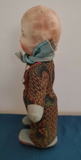 Vintage Unica Belgium Composition/Cloth Baby Rattle Doll 10 